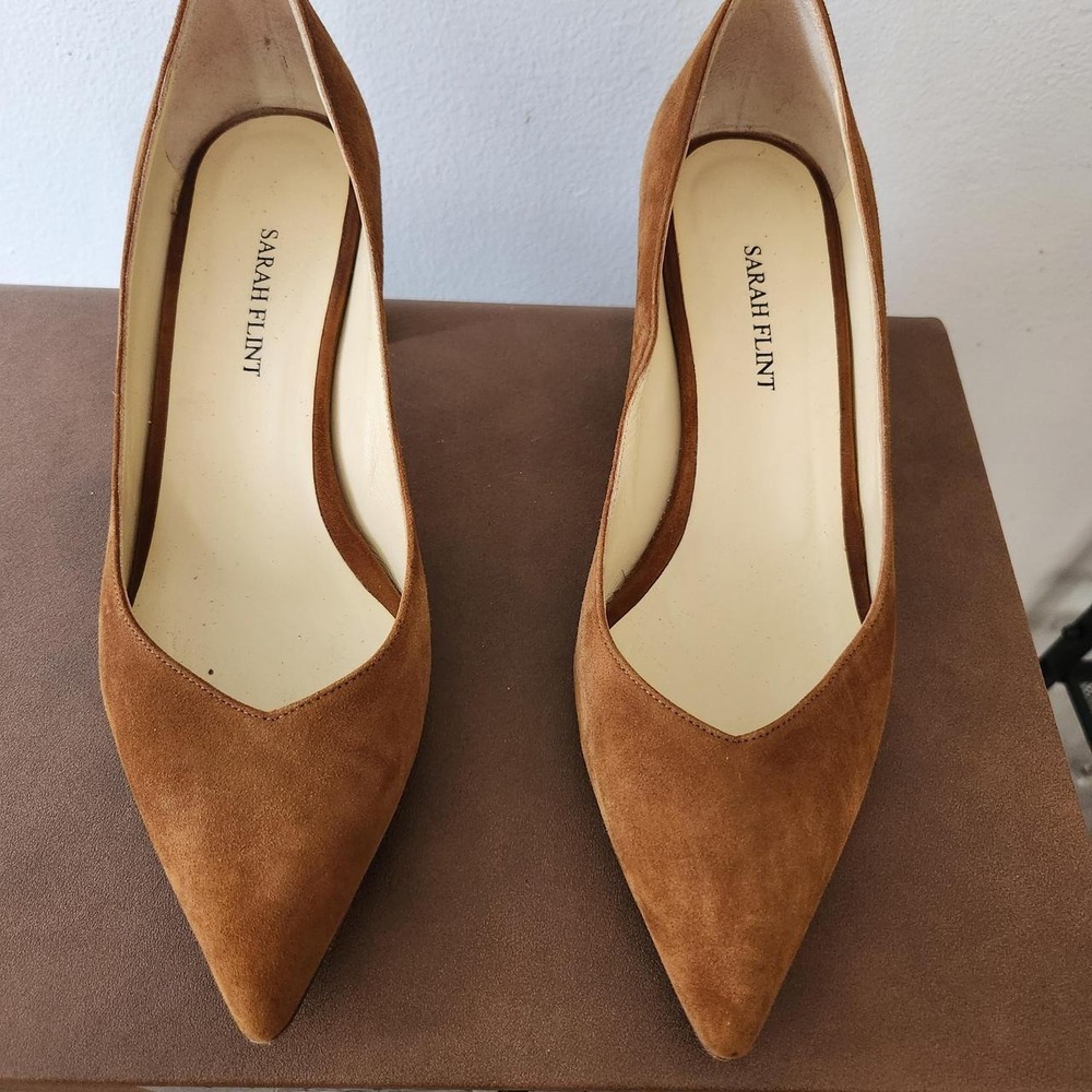 Sarah Flint Perfect Emma Brown Suede Pumps Size 38.5